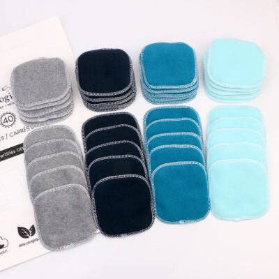 40 lingettes lavables en bambou
